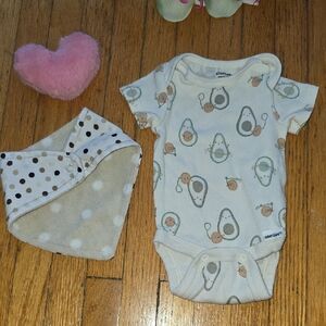 Cute Onesie & Free Baby Bib.